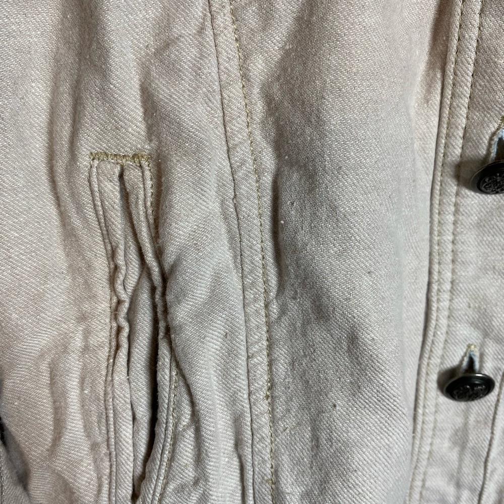 Free People Cream Linen Blend Lightweight Jacket Cropped - Picture 3 of 5